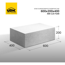 Блок UDK D400 B2.5-F50 600*200*400