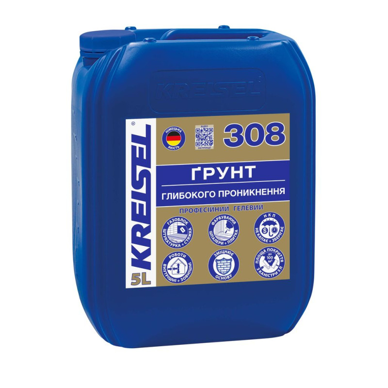 Грунтуючий засіб глибокопроникний професійний гелевий KREISEL 308 (у каністрі 5л)