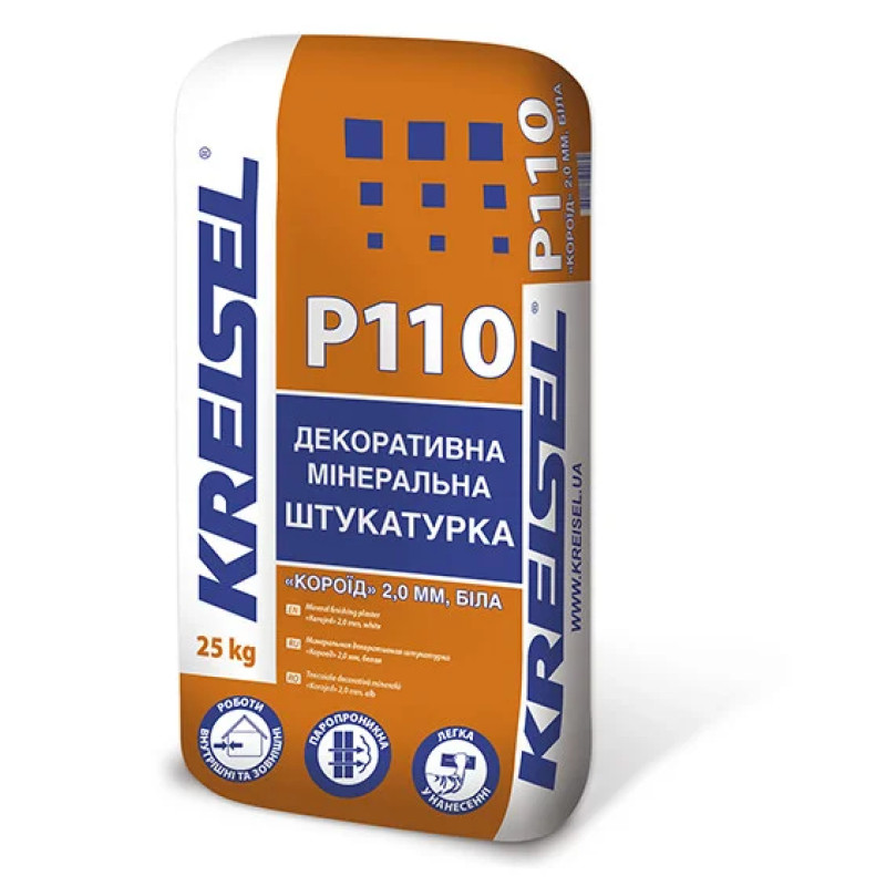 Штукатурка мінеральна "Короїд" зерно 2,0 мм Крайзель (Kreisel) DR P110,  25 кг