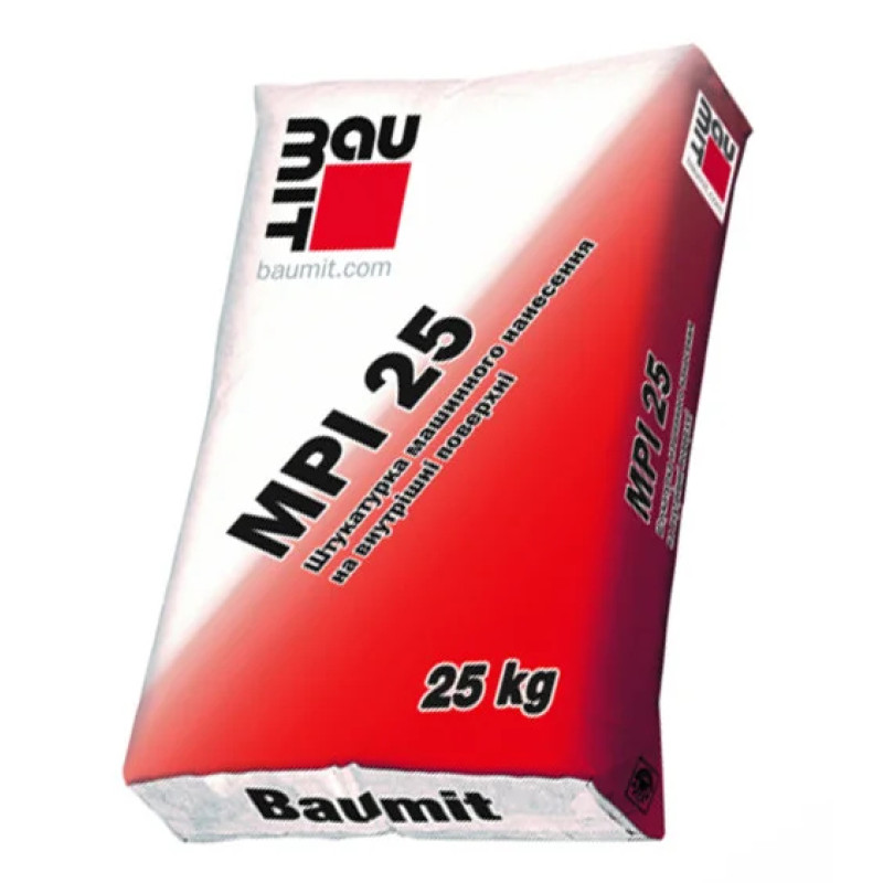 Стартова штукатурна суміш цементно-вапняна для внутрішніх робіт Baumit MPI25 25 кг