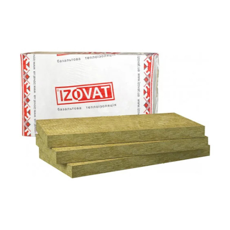 Утеплювач базальтовий Ізоват (Izovat), 100мм, 0.6*1м,45кг/м3, 3м2